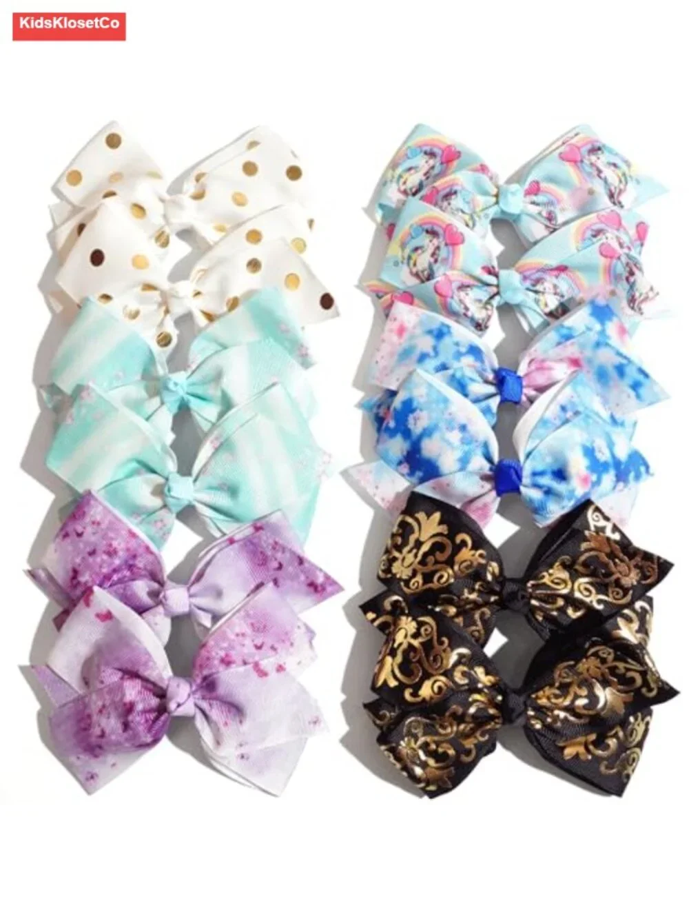 24Pcs 4.5in Grosgrain Ribbon Hair Bows with Alligator Clips for Girls